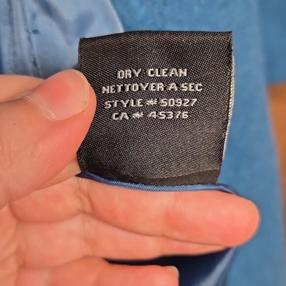 Suzy Shier Size XS Blue Button Down Midi Length Pea Coat - Picture 9 of 9